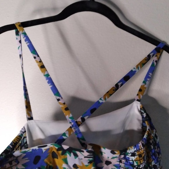 Corey Lynn Calter Danica Midi Dress Floral Blue Gold Small - Picture 10 of 12